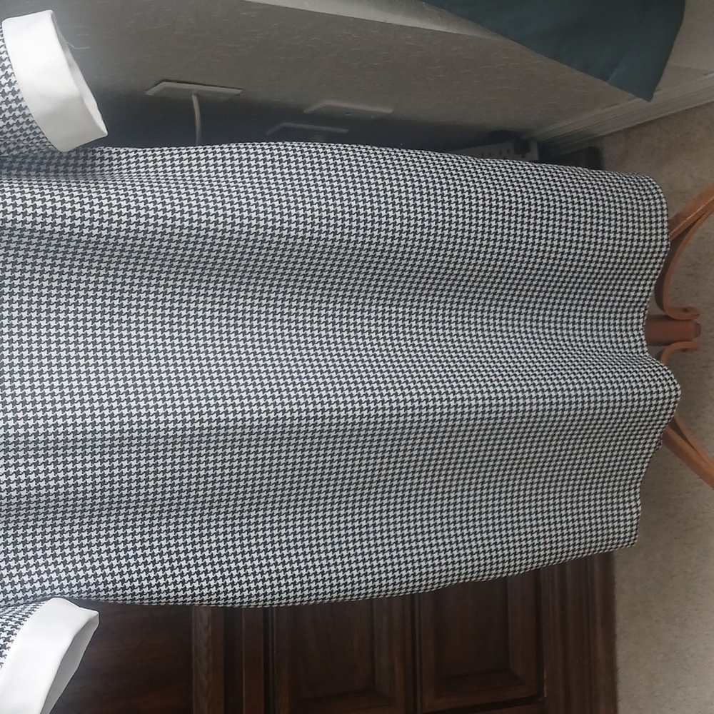 Shelby & Palmer Womens Size 16 Houndstooth Collared Midi Dress - Picture 3 of 9